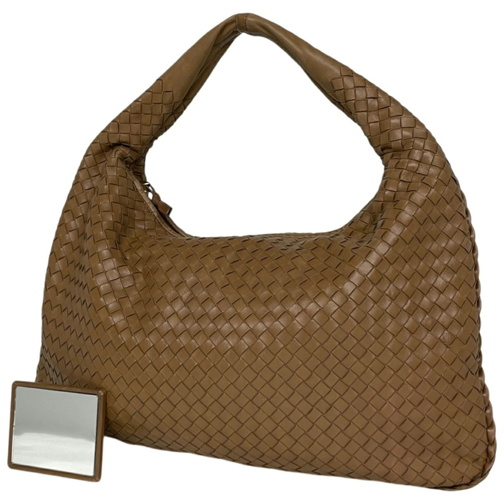Bottega Veneta Intrecciato Shoulder Bag Handbag Hobo Leather Brown